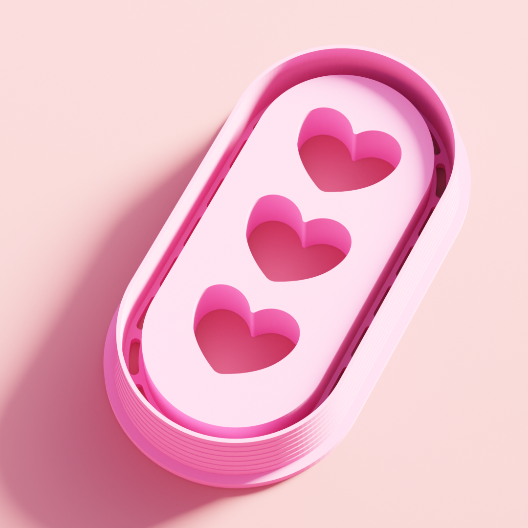 Heart Trio Pill Negative Embossing Cutter