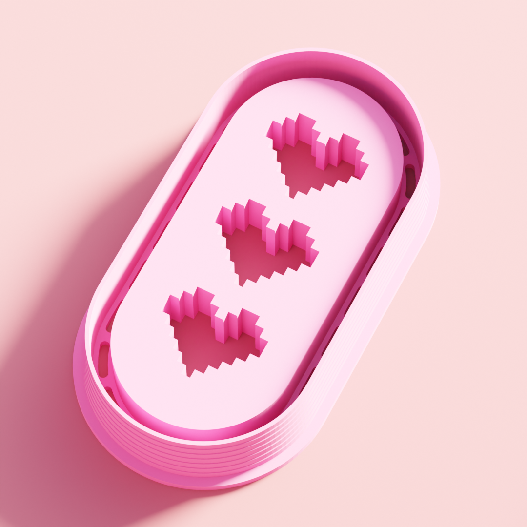 Digital Heart Trio Pill Negative Embossing Cutter