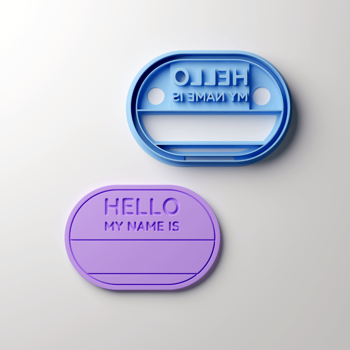 'Hello' Badge Oval Clay Cutter - Claylab