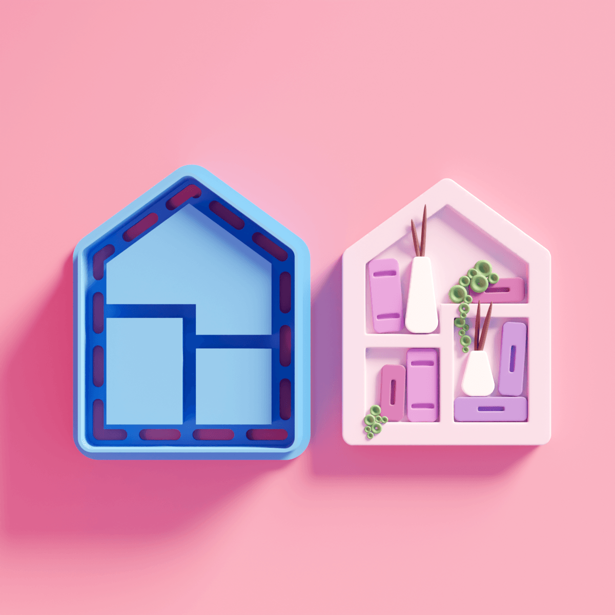 House Bookshelf Clay Cutter - Claylab