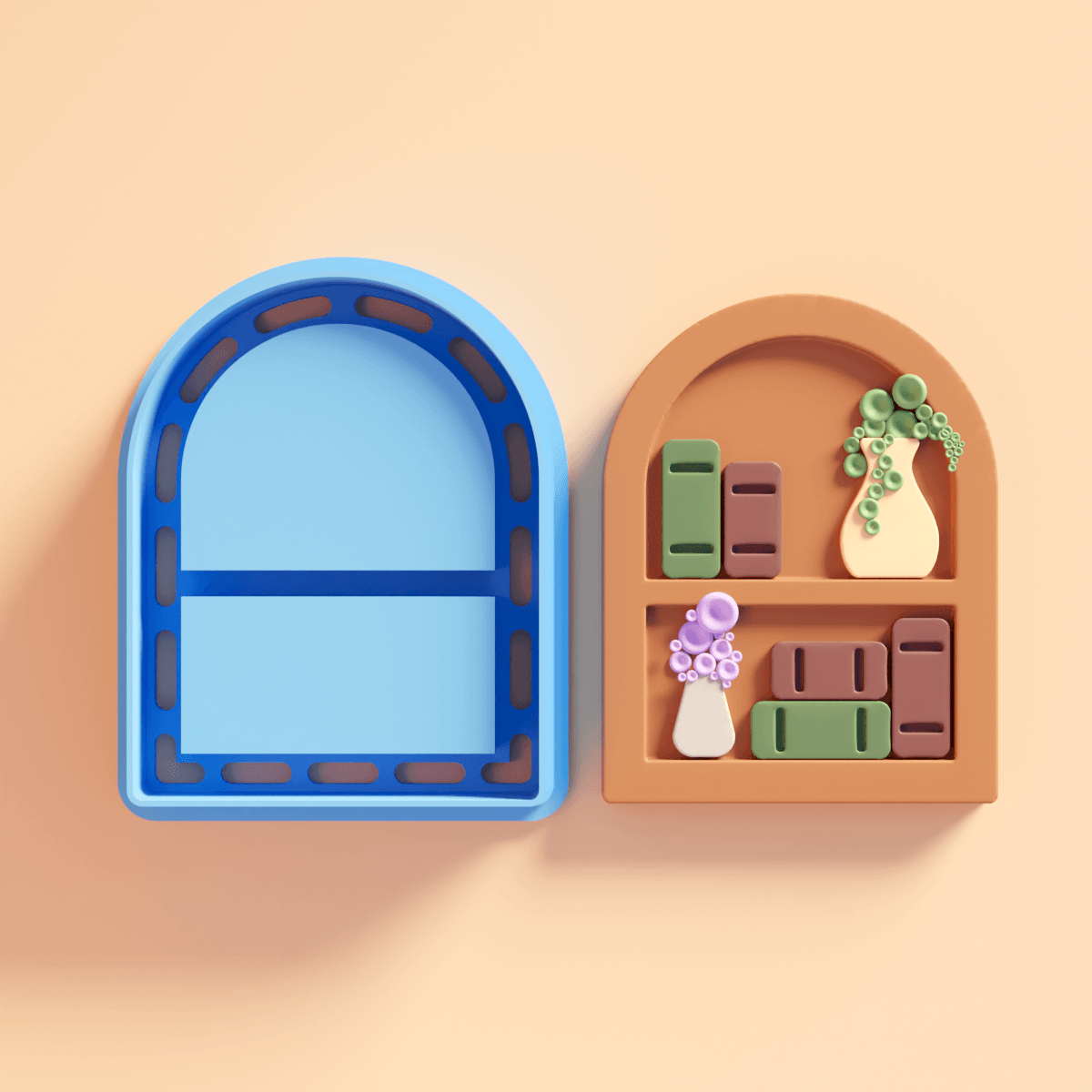 Short Arch Bookshelf Clay Cutter - Claylab