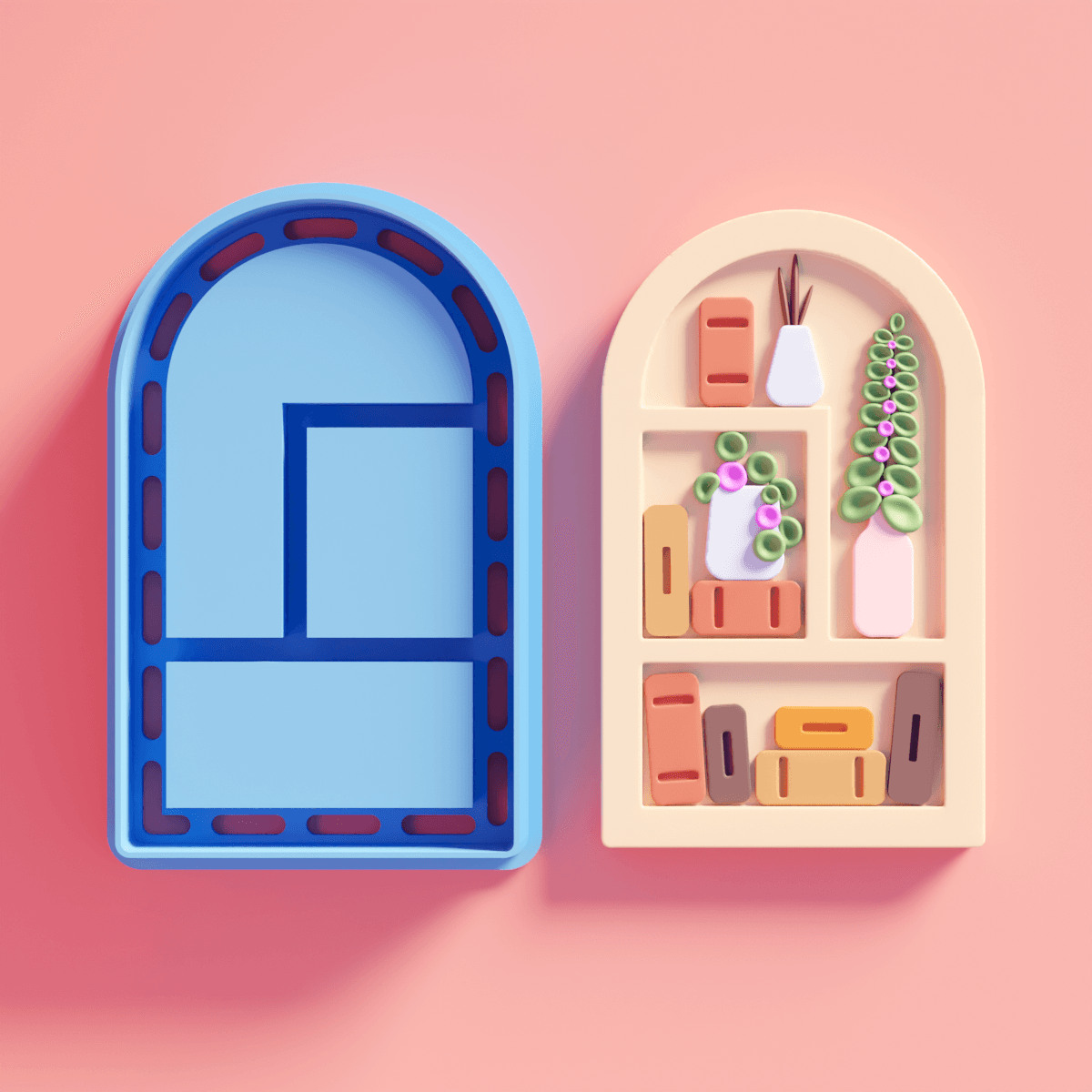 Tall Arch Bookshelf Clay Cutter - Claylab