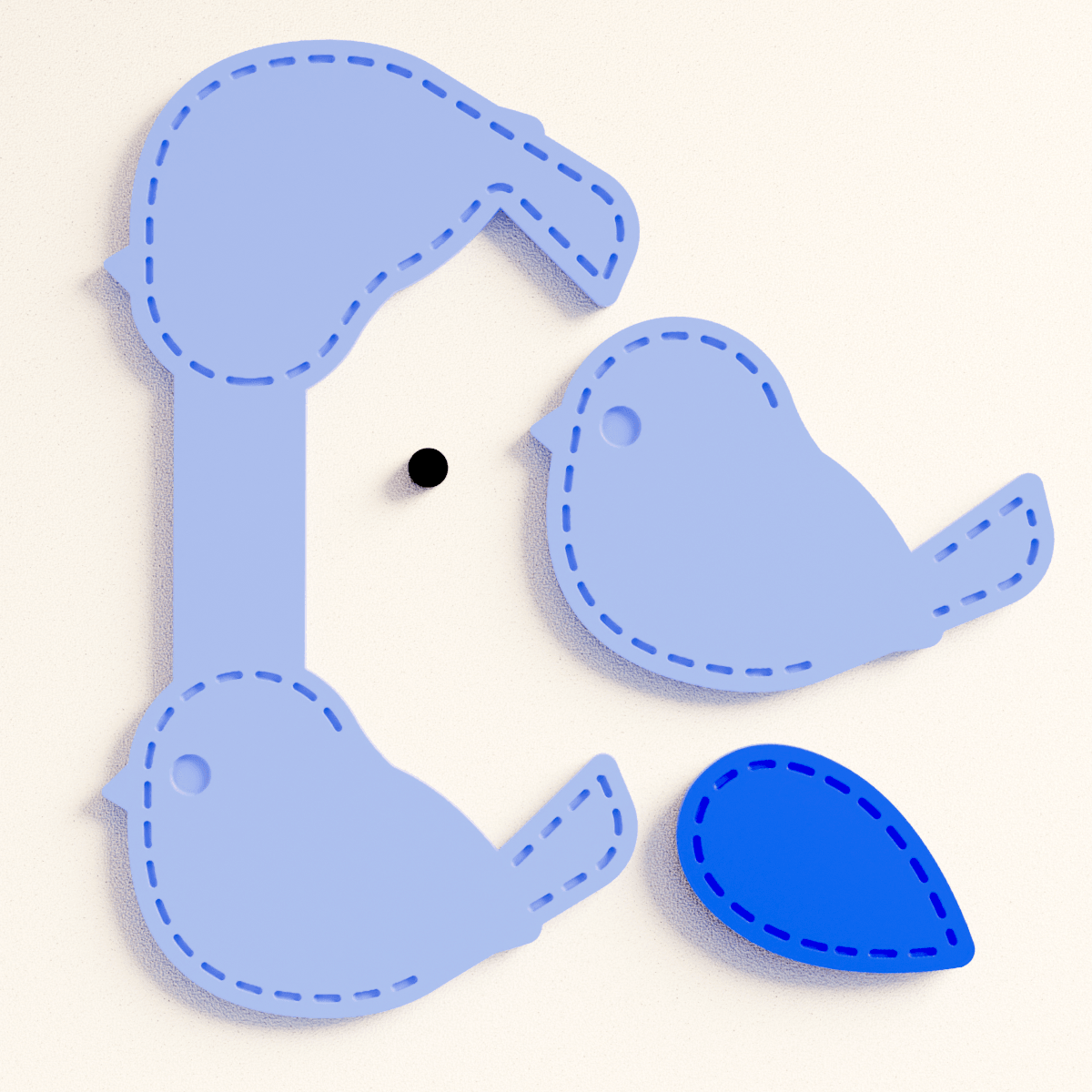 Stitch Blue Bird Snap Card - Claylab