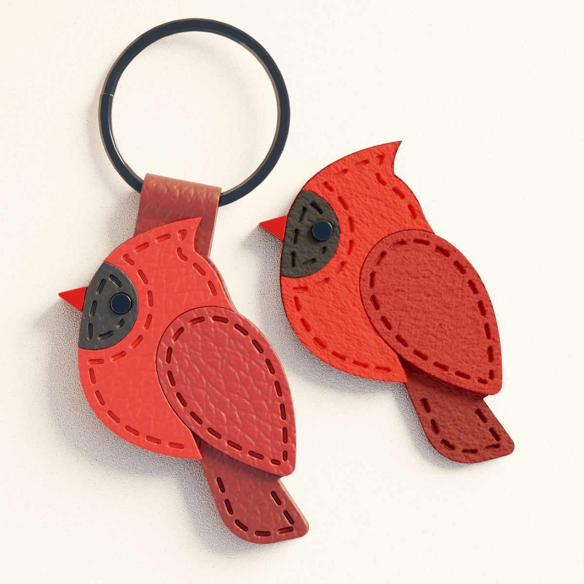 Stitch Cardinal Bird Snap Card - Claylab