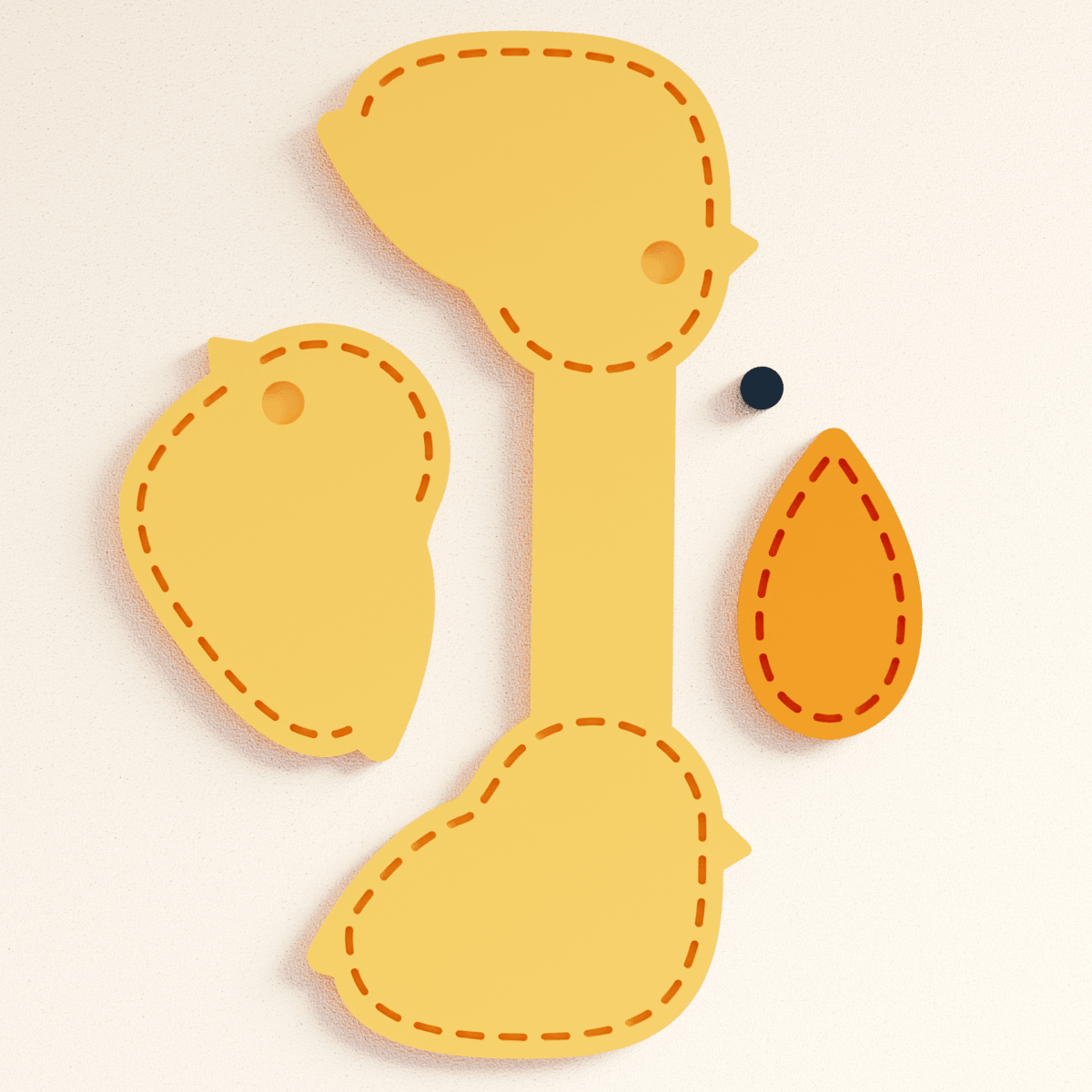 Stitch Chick Bird Snap Card - Claylab