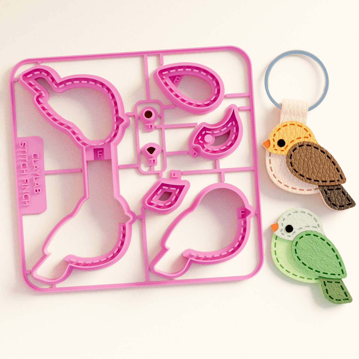 Stitch Finch Bird Snap Card - Claylab