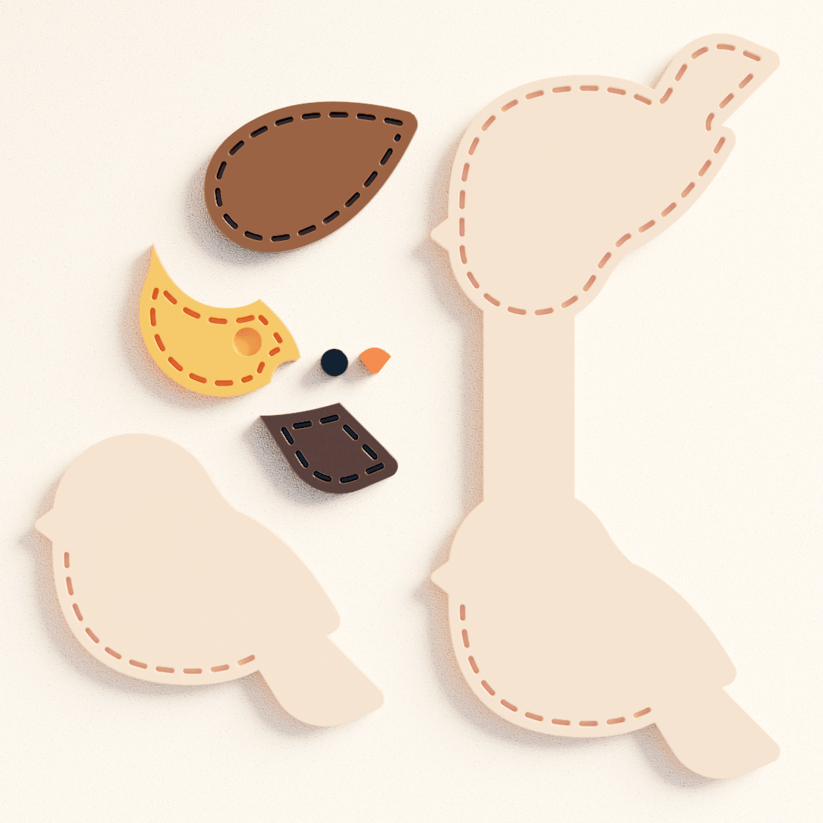 Stitch Finch Bird Snap Card - Claylab