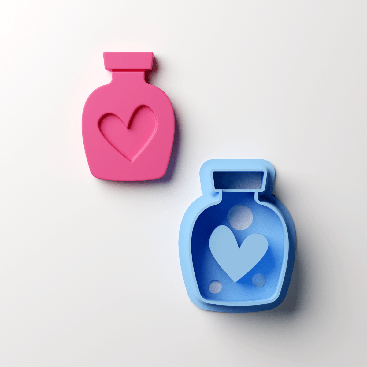 Heart Potion Stud Clay Cutter - Claylab