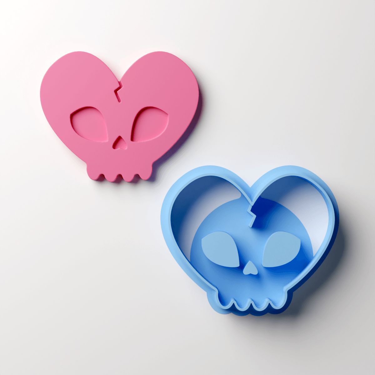 Heart-Shaped Skull Clay Cutter - Claylab