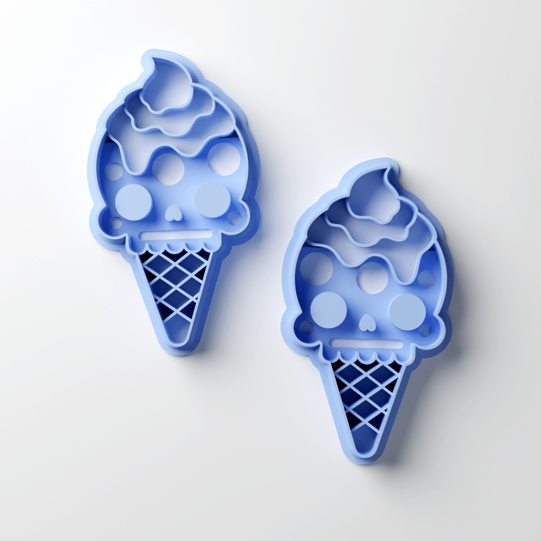 Ice Cream Skull Clay Cutter - Claylab
