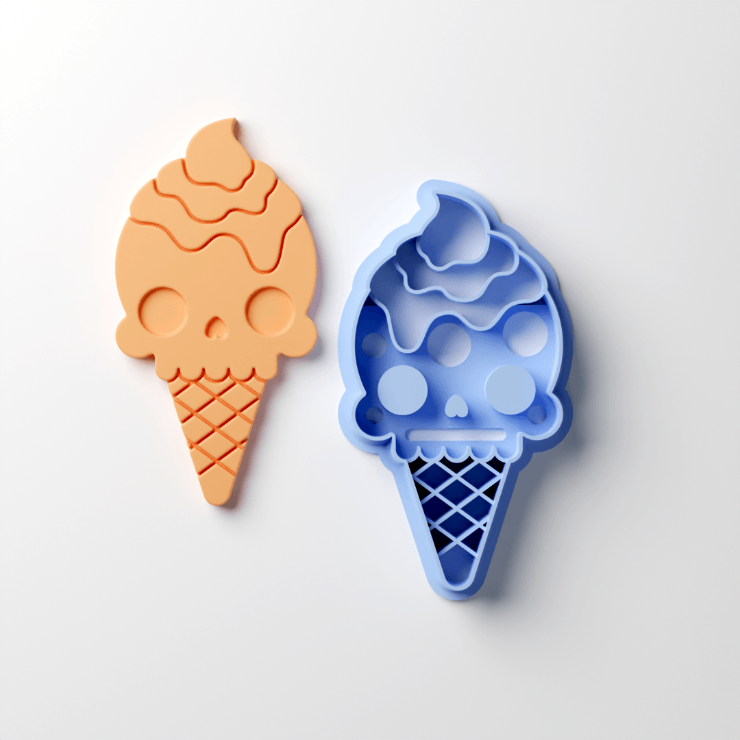 Ice Cream Skull Clay Cutter - Claylab