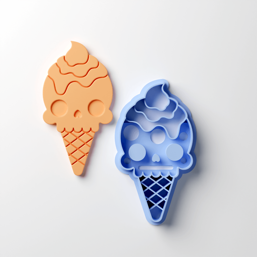 Ice Cream Skull Clay Cutter - Claylab