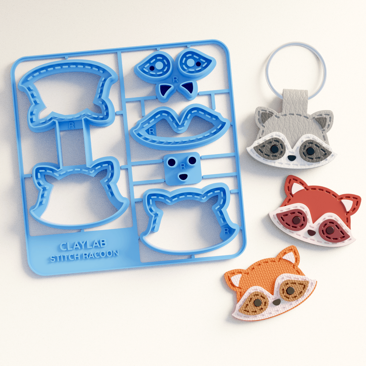 Stitch Racoon Snap Card - Claylab