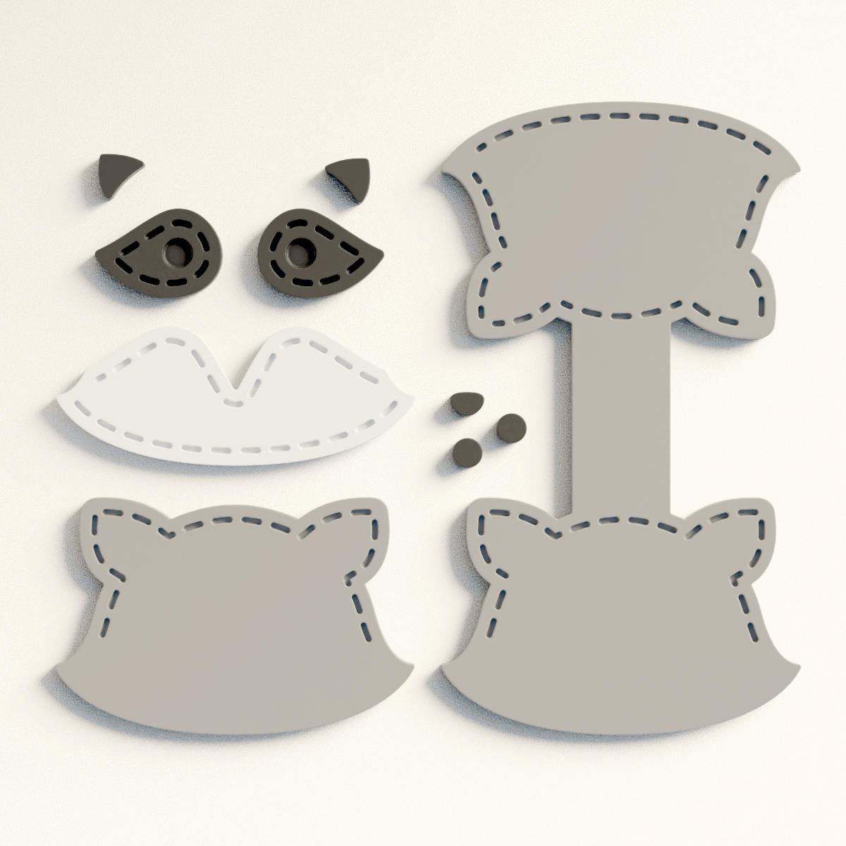 Stitch Racoon Snap Card - Claylab