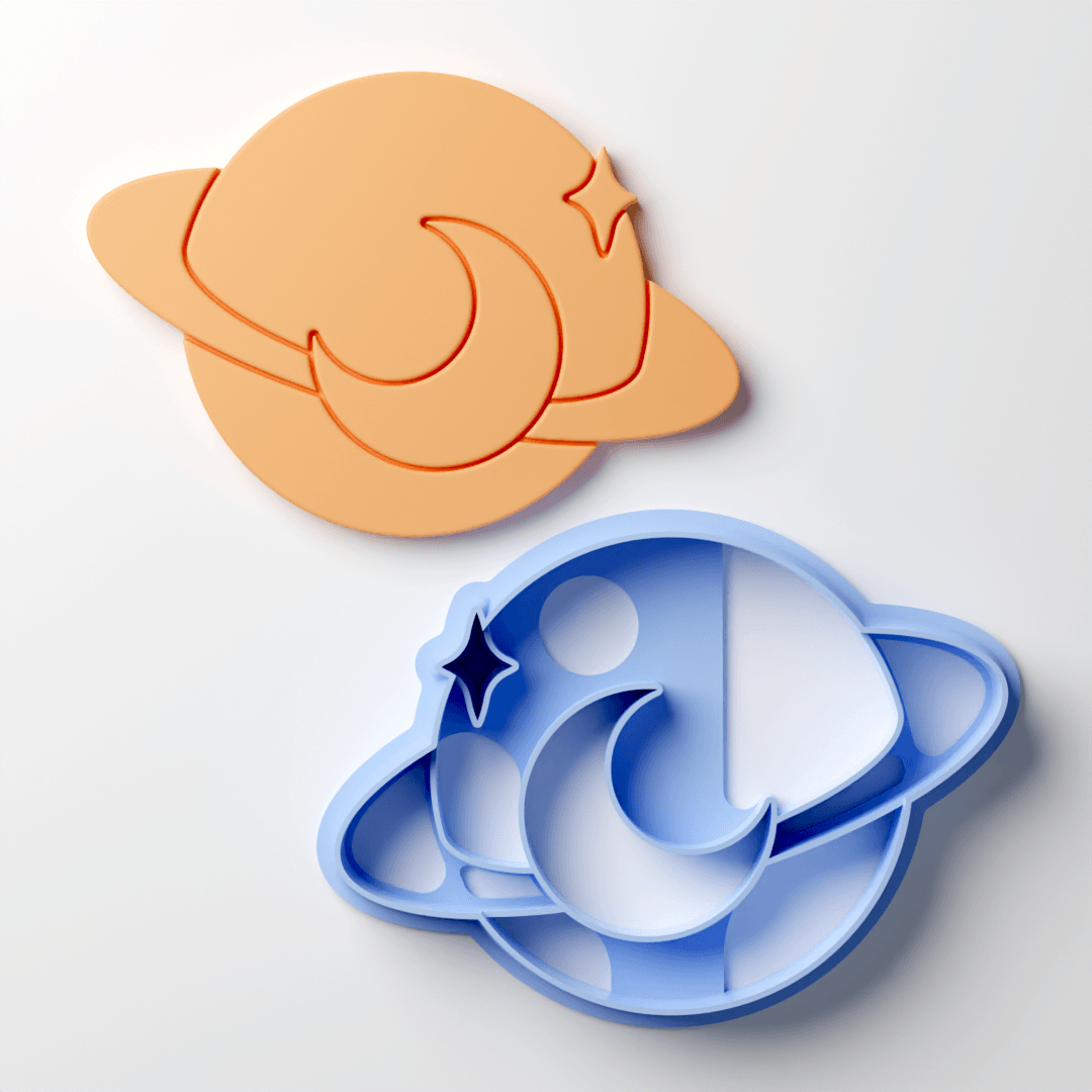Planet With Moon Clay Cutter - Claylab