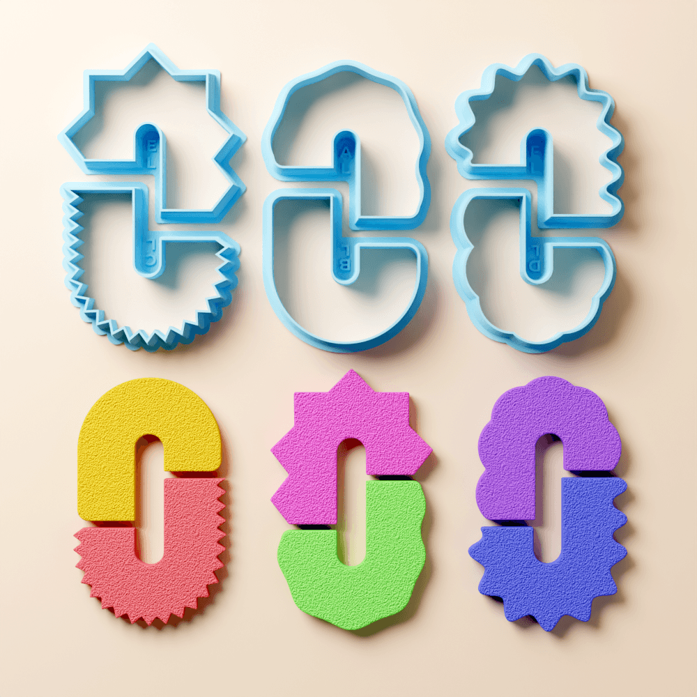 All 6 Offset Half Flip Clay Cutter Pack (SAVE 12%) - Claylab
