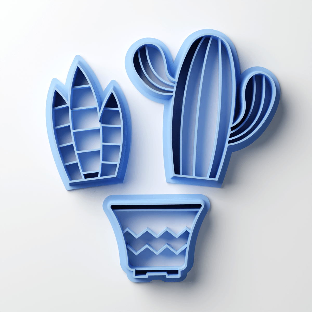 Pot & Plants Set 2 (3 Clay Cutters) - Claylab