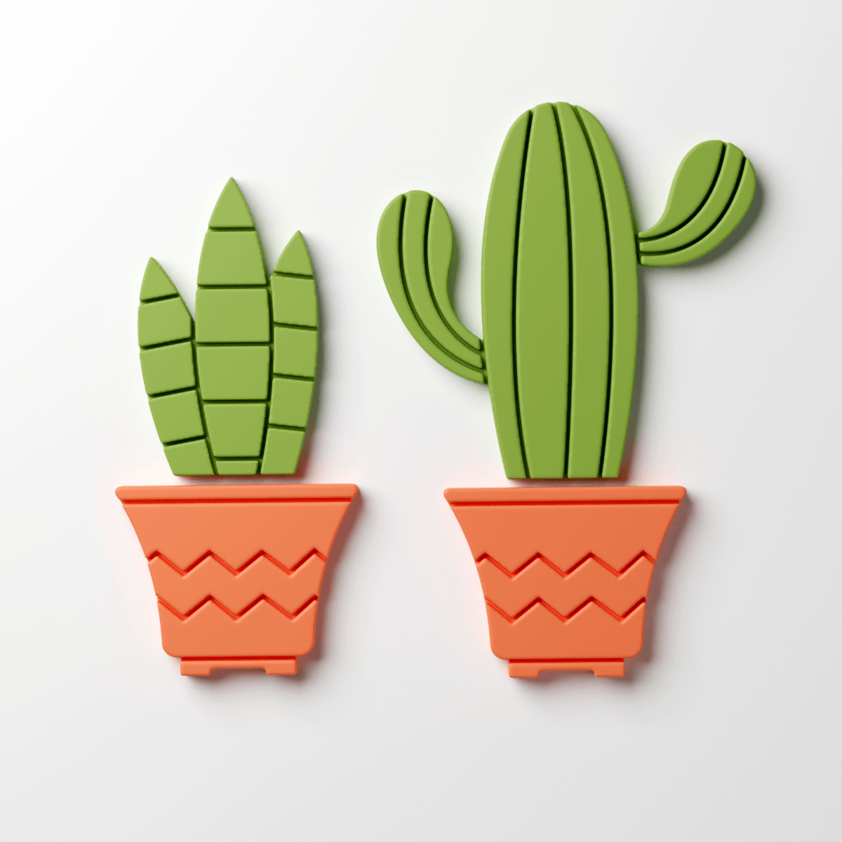 Pot & Plants Set 2 (3 Clay Cutters) - Claylab