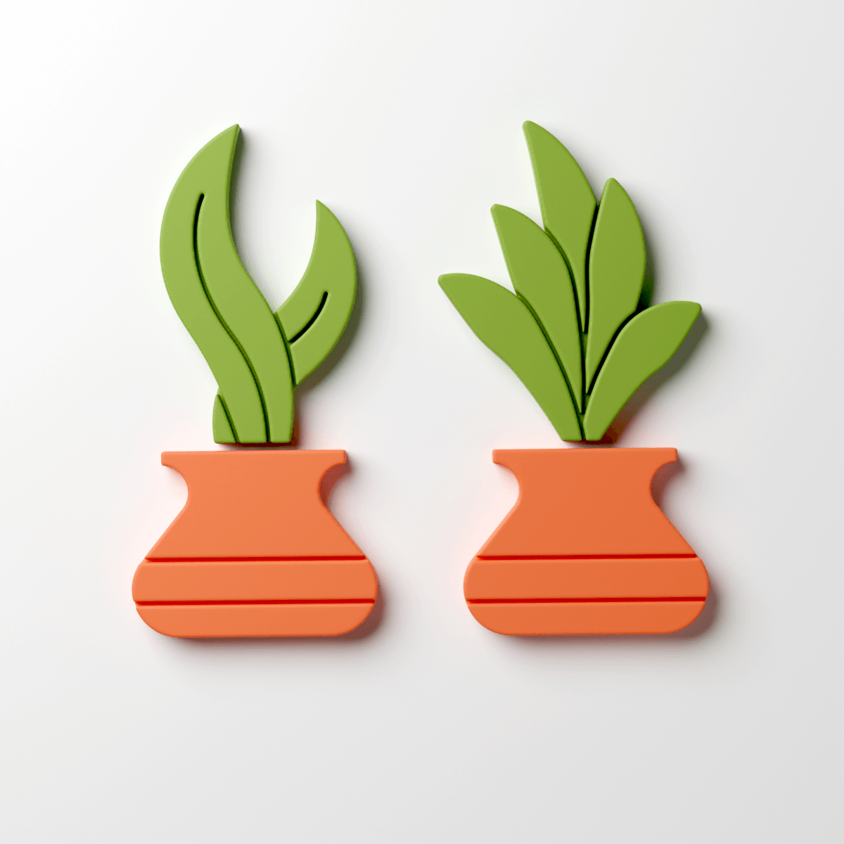 Pot & Plants Set 3 (3 Clay Cutters) - Claylab