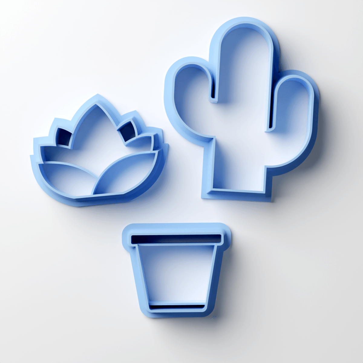 Pot & Plants Set 4 (3 Clay Cutters) - Claylab