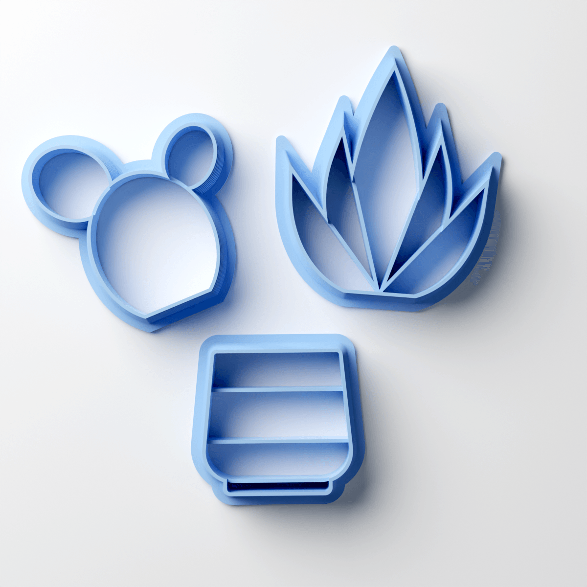 Pot & Plants Set 5 (3 Clay Cutters) - Claylab