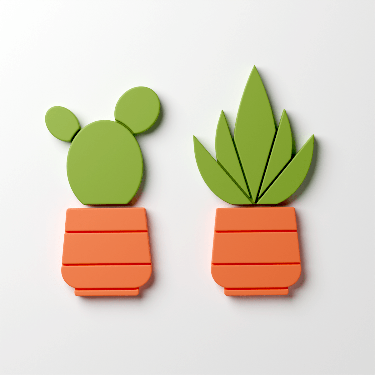 Pot & Plants Set 5 (3 Clay Cutters) - Claylab