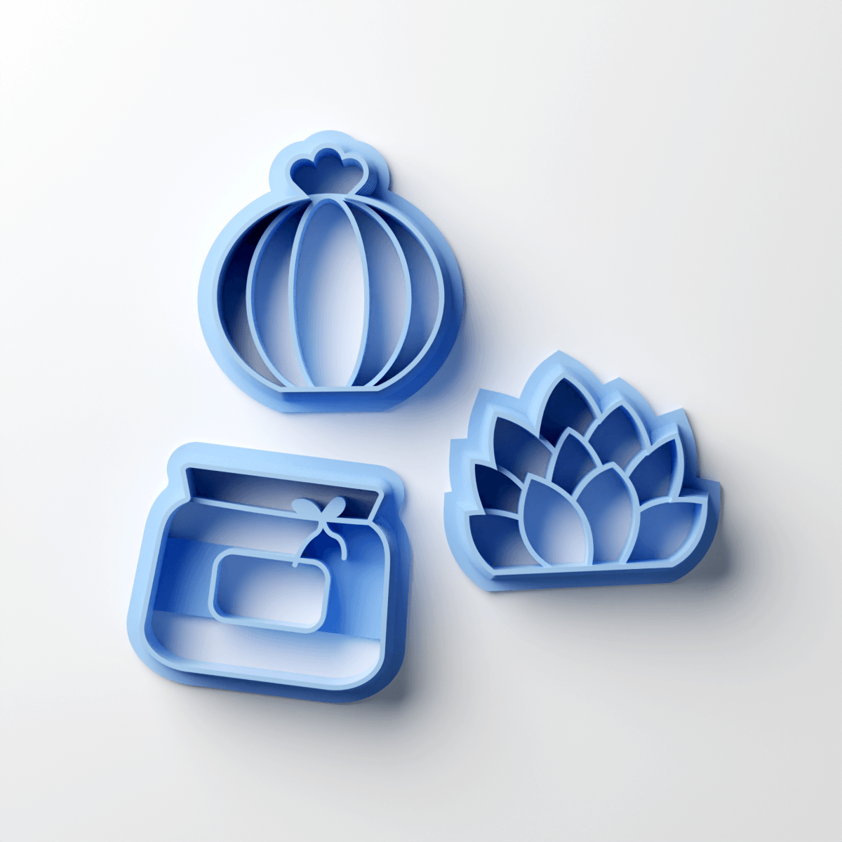 Pot & Plants Set 6 (3 Clay Cutters) - Claylab