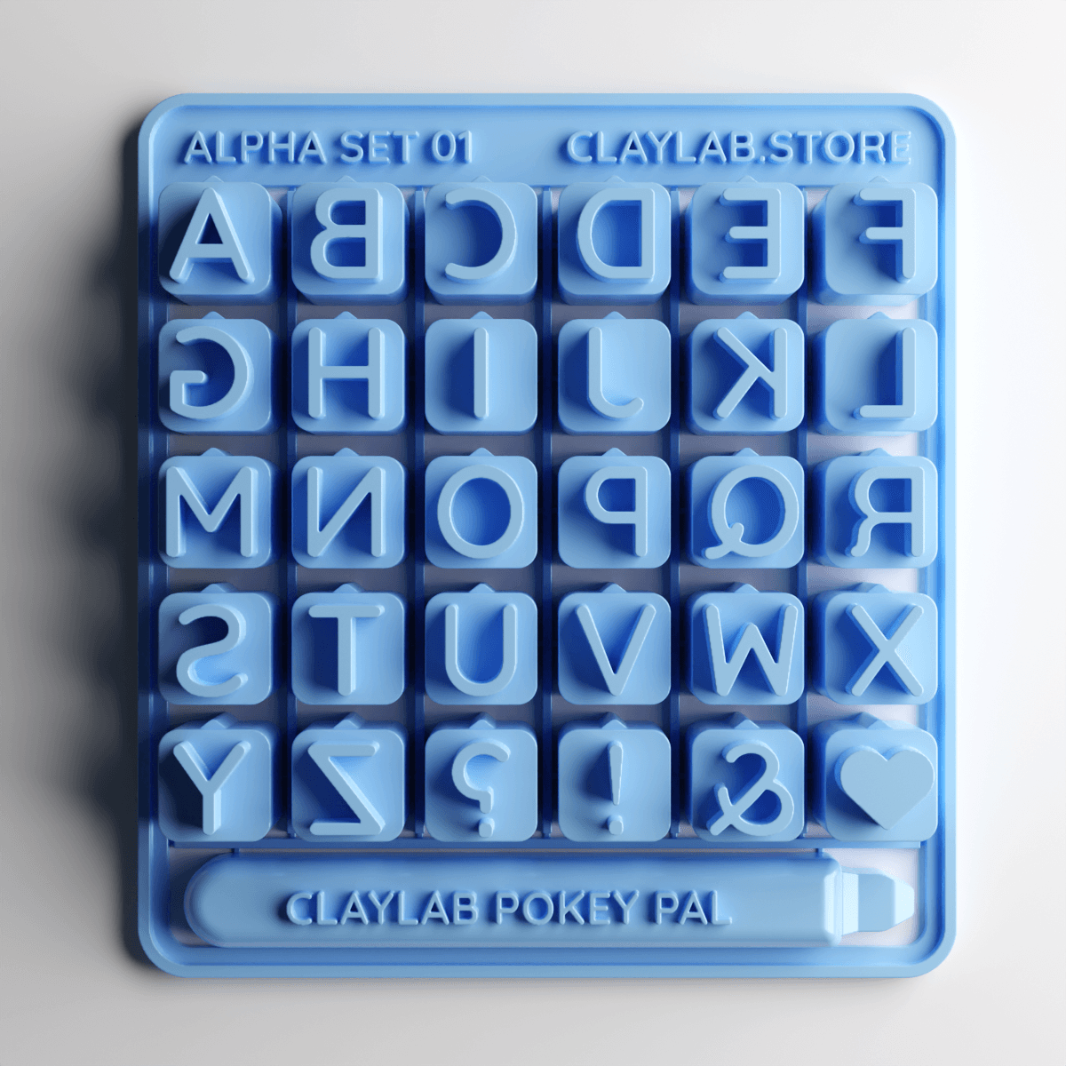 Alphabet Stamp Set Snap Card - Claylab