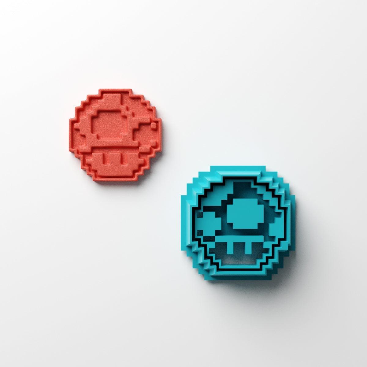1 UP Pixel Mushroom Clay Cutter - Claylab