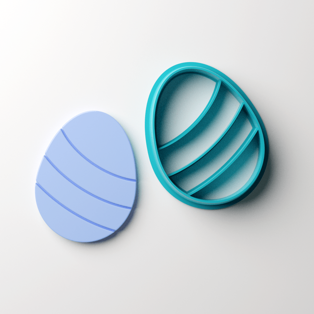 Easter Egg Striped Clay Cutter - Claylab