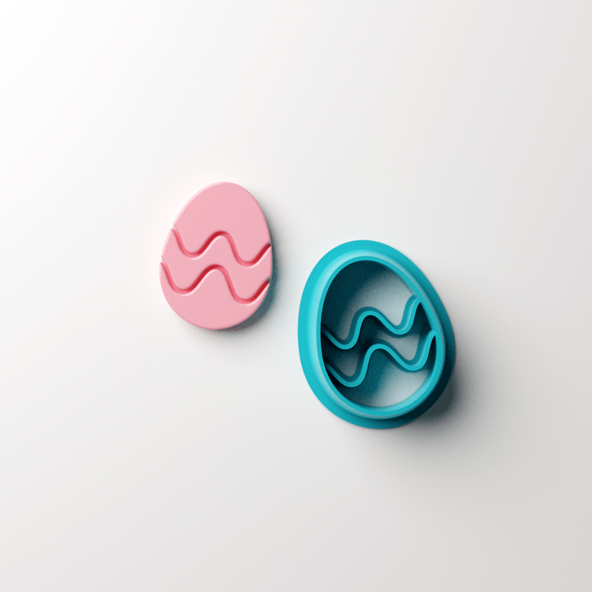 Easter Egg Wavy Stud Clay Cutter - Claylab