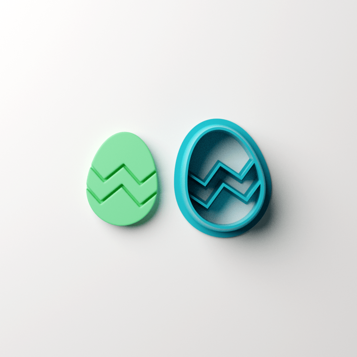 Easter Egg Zigzag Stud Clay Cutter - Claylab