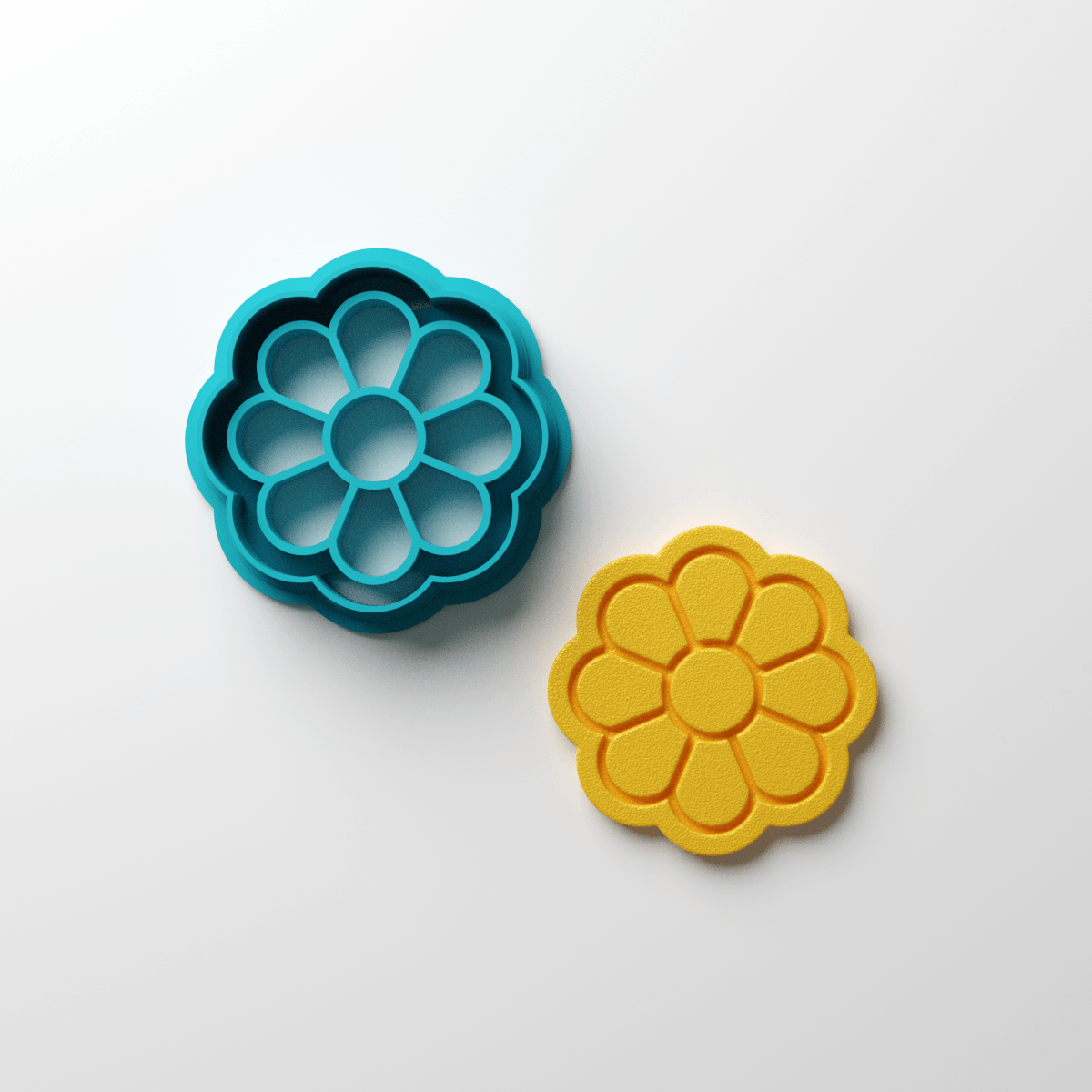 8 Petal Borderline Flower Clay Cutter - Claylab