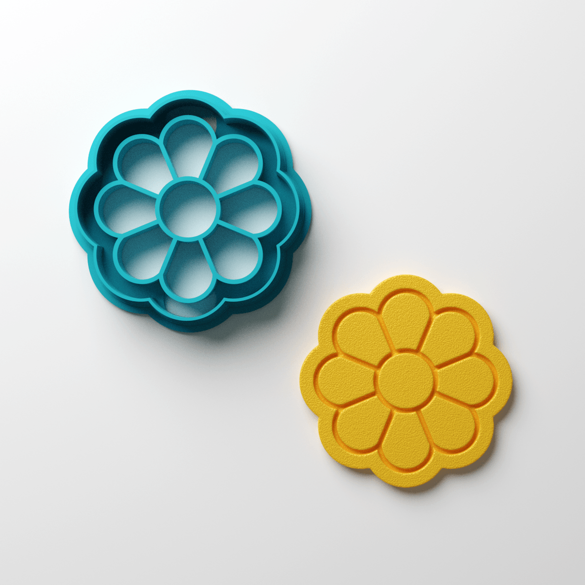 8 Petal Borderline Flower Clay Cutter - Claylab