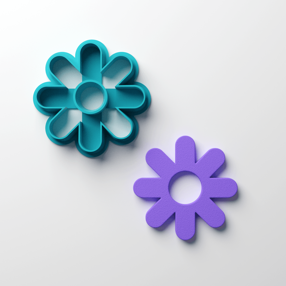 8 Petal Asterisk Hollow Flower Clay Cutter - Claylab