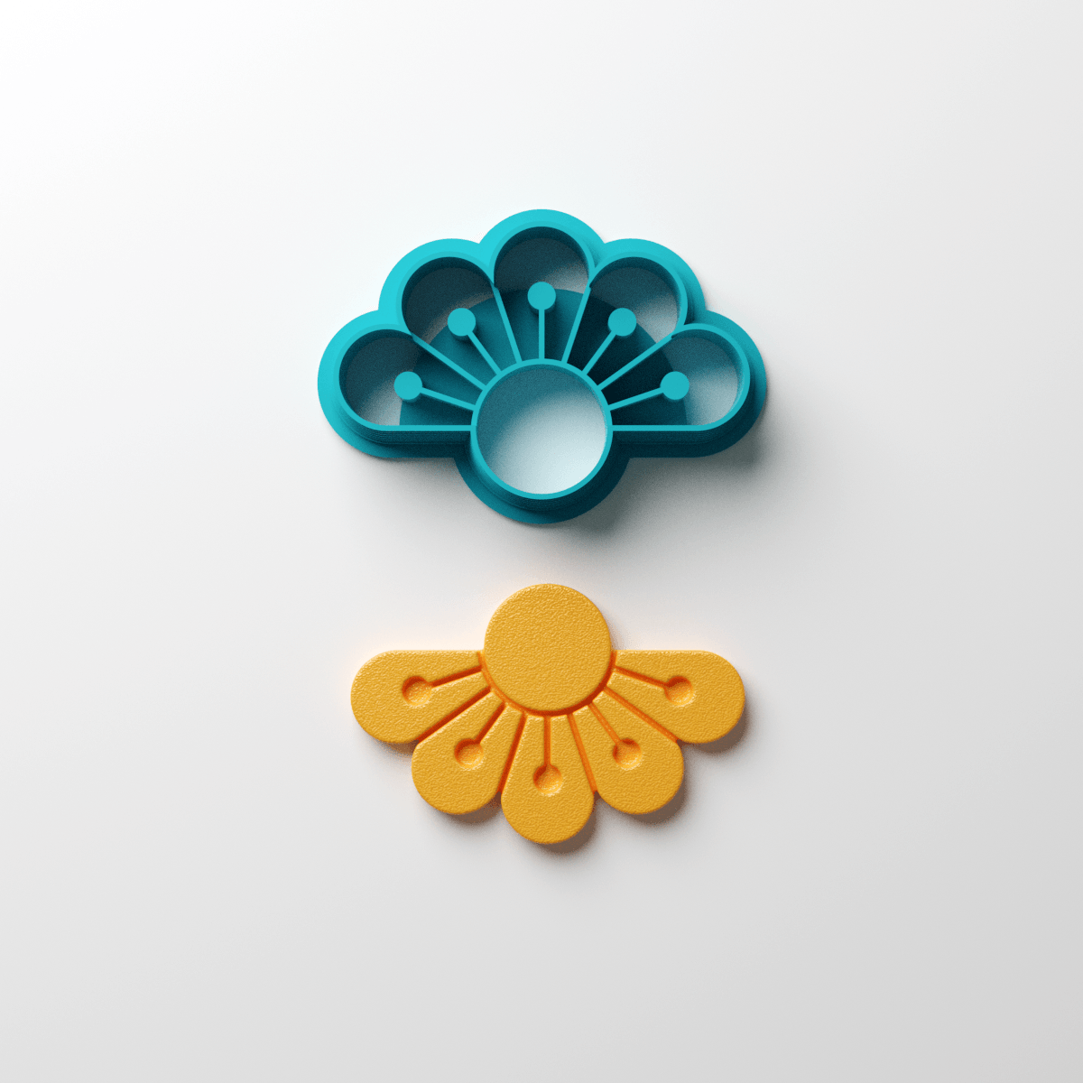 Fancy Half Flower Clay Cutter - Claylab