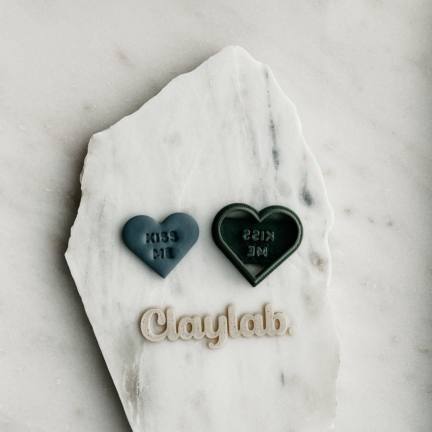 KISS ME Candy Heart Clay Cutter - Claylab