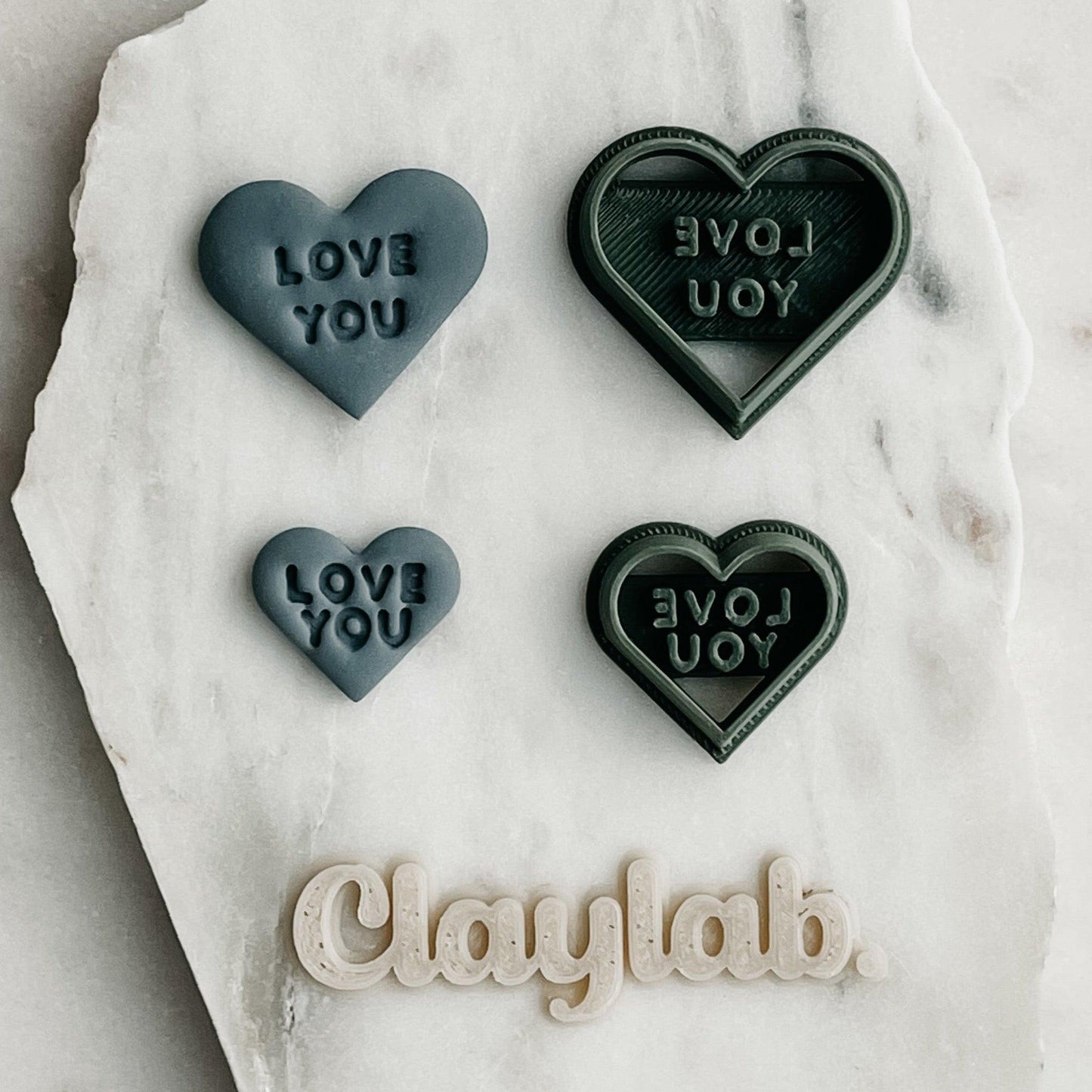 LOVE YOU Candy Heart Clay Cutter - Claylab