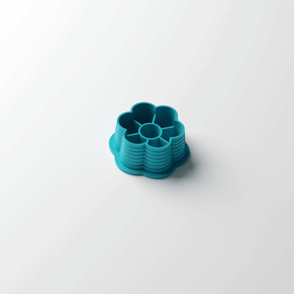 6 Petal Embossed Flower Stud Clay Cutter - Claylab