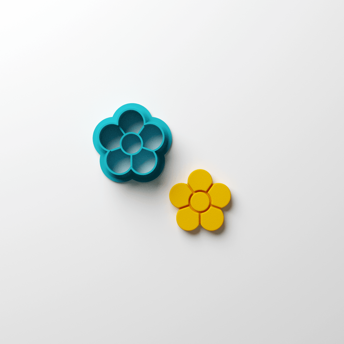 5 Petal Embossed Flower Stud Clay Cutter - Claylab