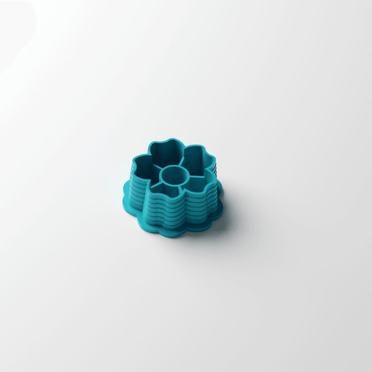 5 'M' Petal Embossed Flower Stud Clay Cutter - Claylab