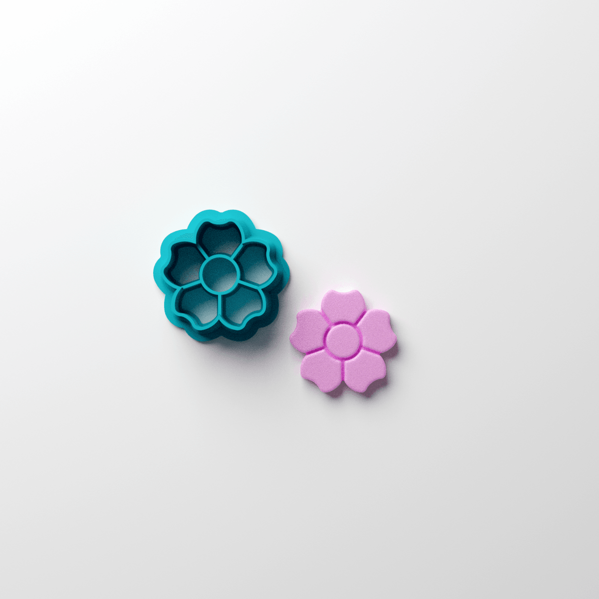 5 'M' Petal Embossed Flower Stud Clay Cutter - Claylab