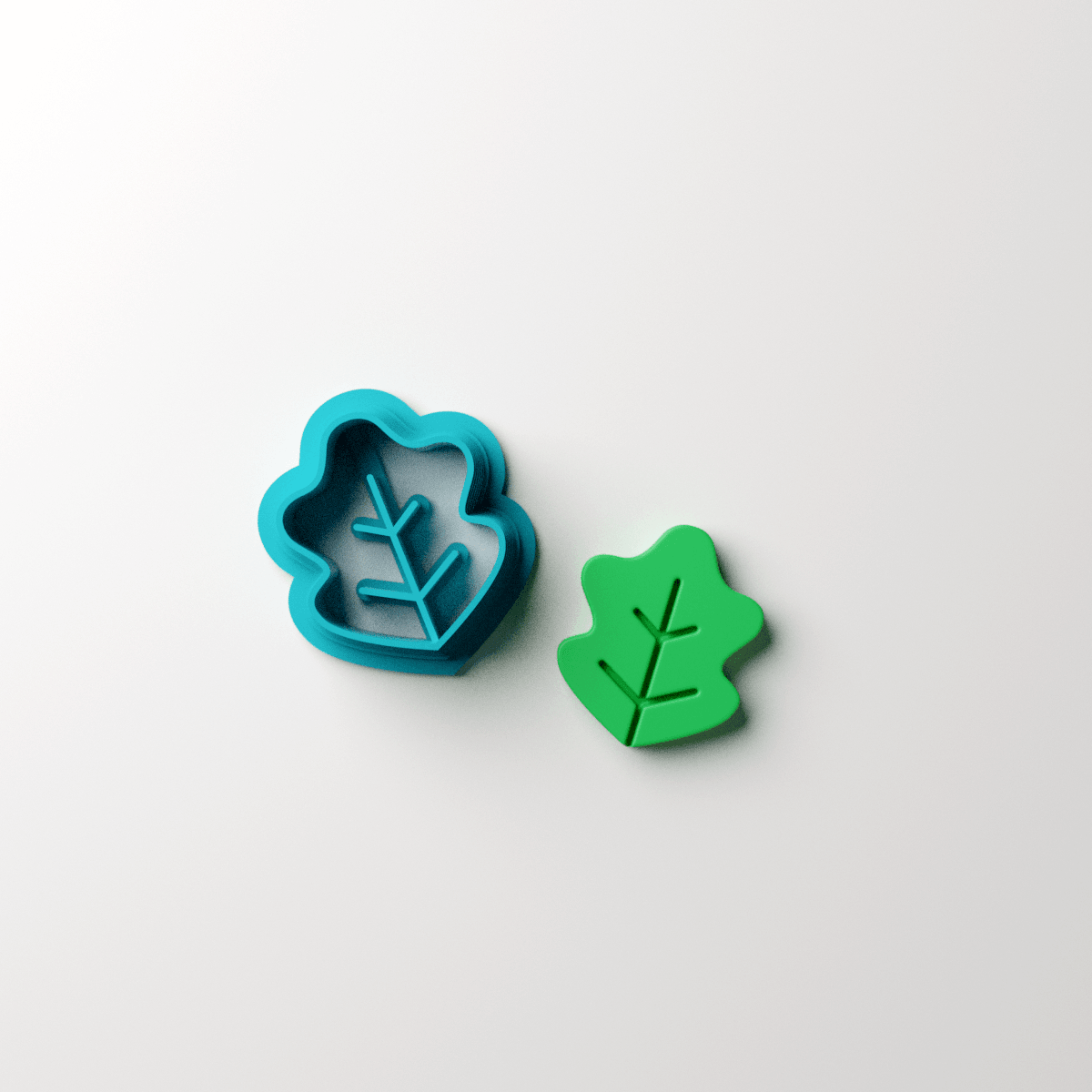 Curvy Leaf Stud Clay Cutter - Claylab
