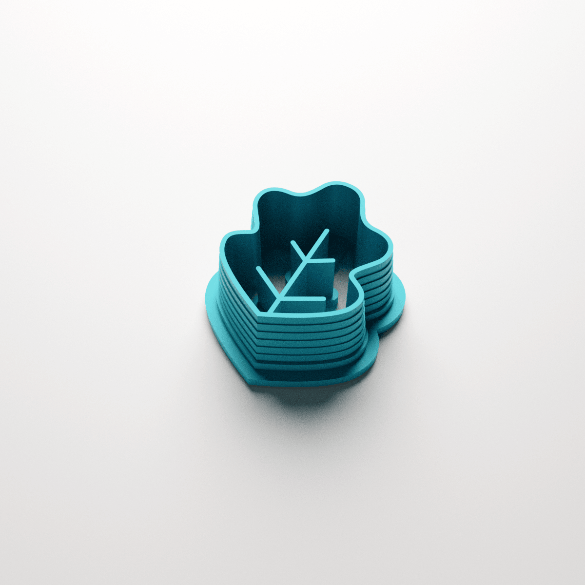 Curvy Leaf Stud Clay Cutter - Claylab