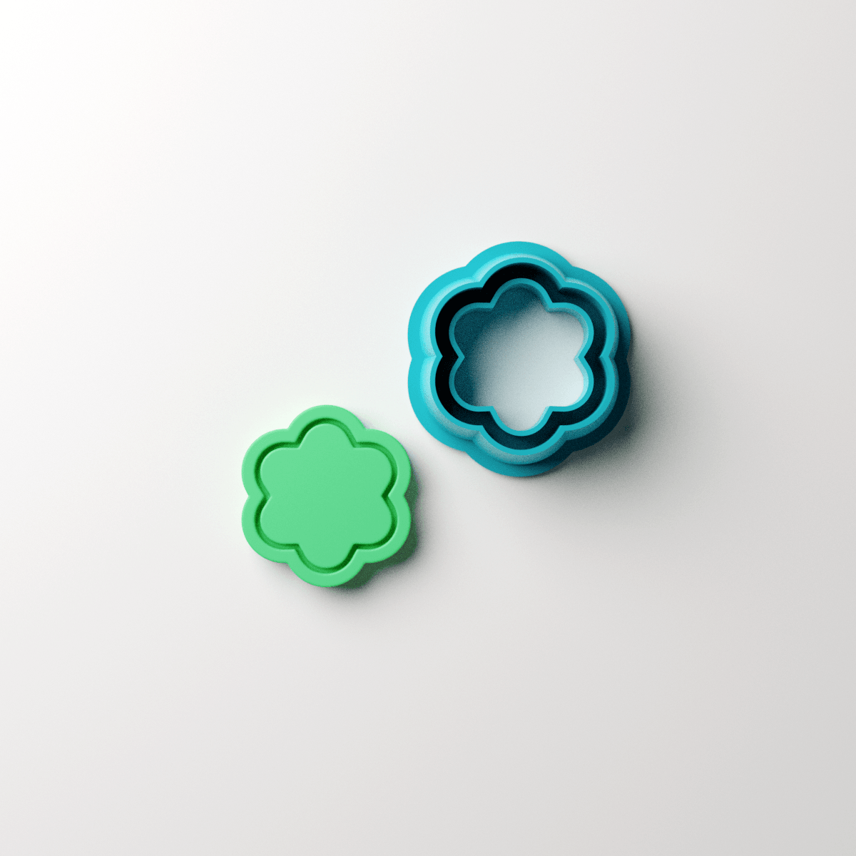 Borderline 6 Round Petal Stud Clay Cutter - Claylab