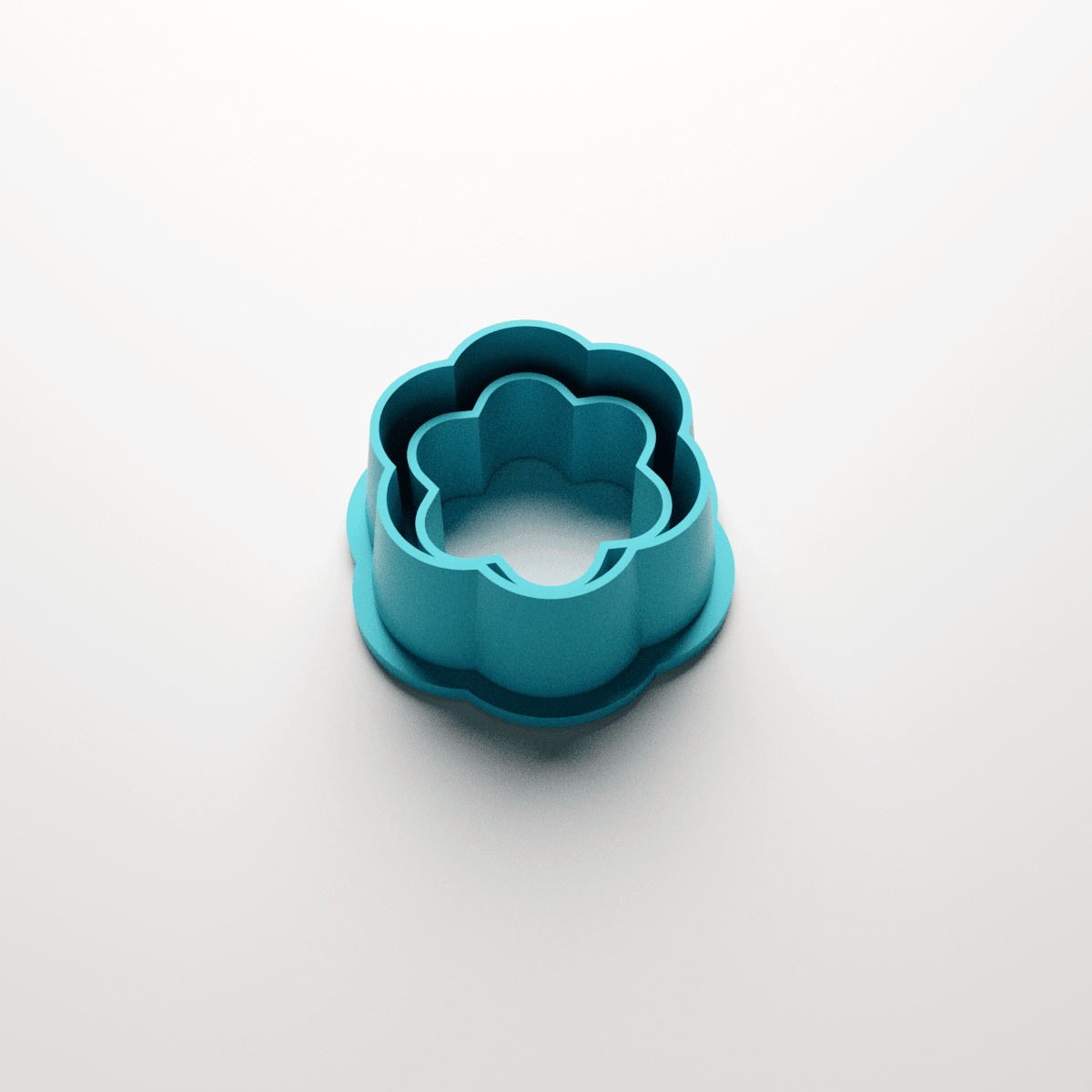 Borderline 6 Round Petal Stud Clay Cutter - Claylab