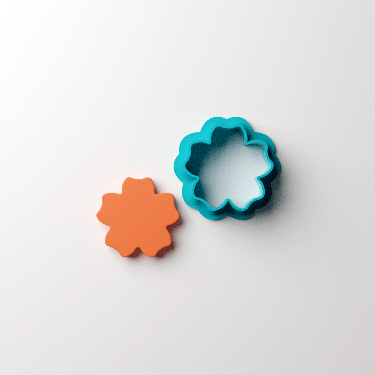 5 'M' Petal Flower Stud Clay Cutter - Claylab