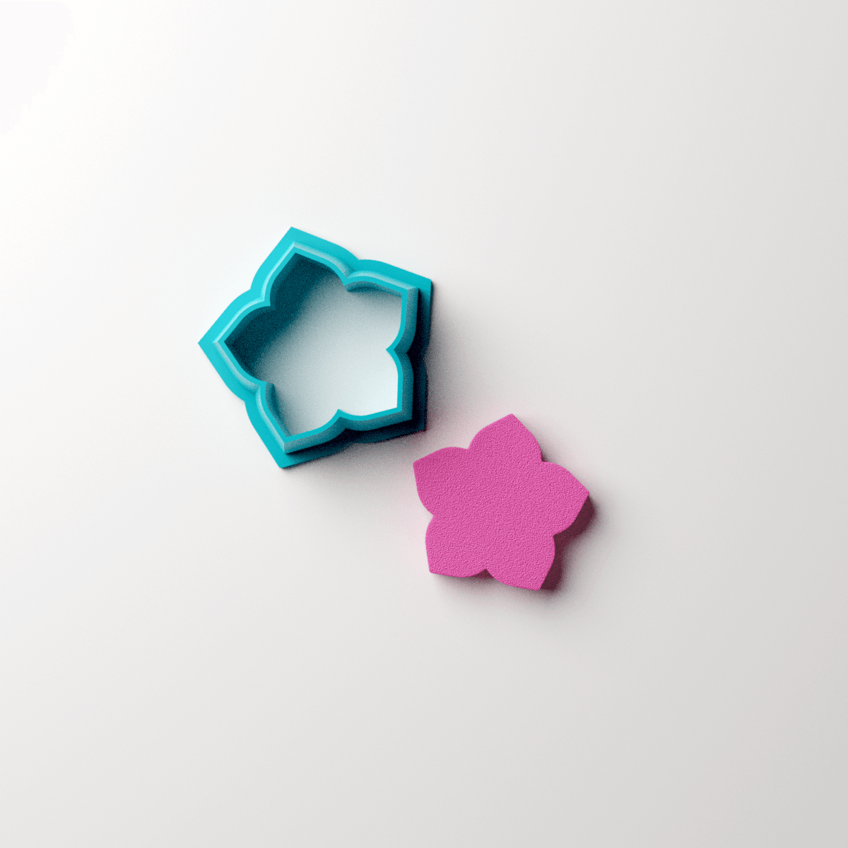 5 Tapered Petal Flower Stud Clay Cutter - Claylab