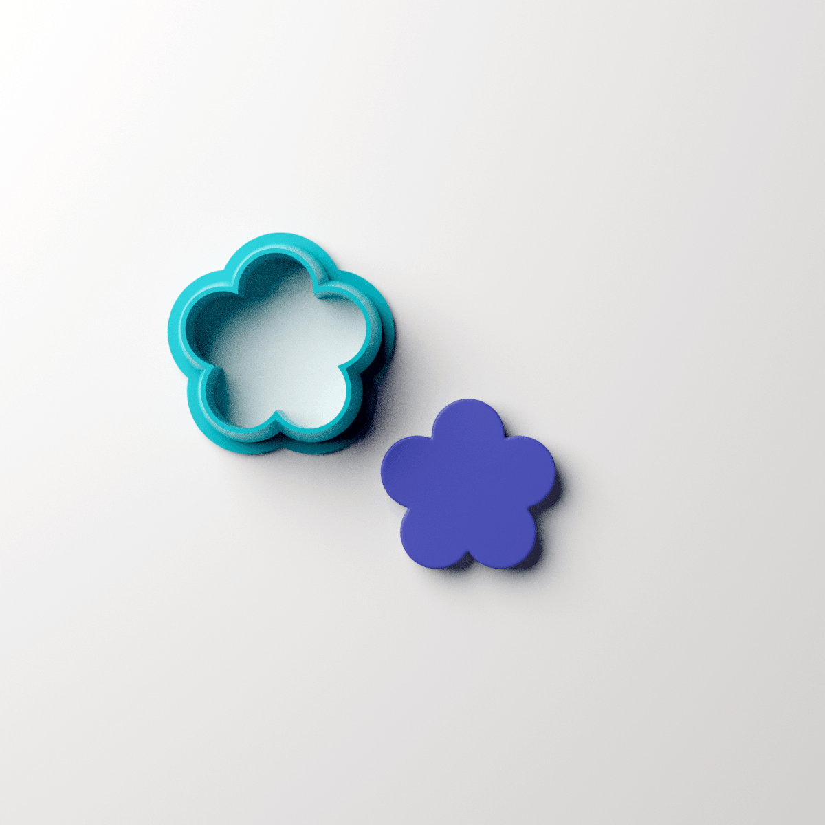5 Rounded Petal Flower Stud Clay Cutter - Claylab