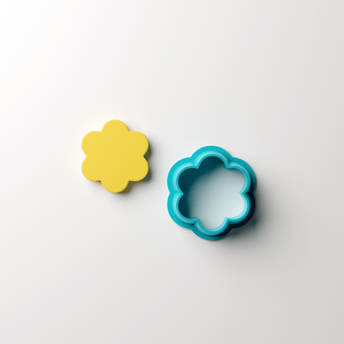 6 Rounded Petal Flower Stud Clay Cutter - Claylab